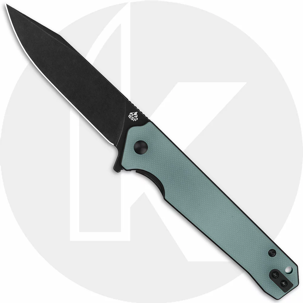 QSP Knives QSP Mamba V2 QS111-J2 - Black Stonewash D2 Clip Point - Jade G10 - Liner Lock Flipper Folder