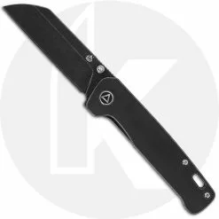 QSP Knives QSP Penguin Knife QS130-O - Black Stonewash 154CM Sheepfoot - Black Stonewash Titanium - Frame Lock Folder
