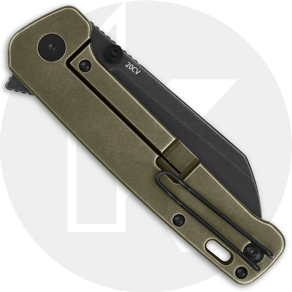 QSP Knives QSP Penguin Plus QS130XL-B - Black Stonewash 20CV - Bronze Stonewash Ti - Flipper Folder - Image 2