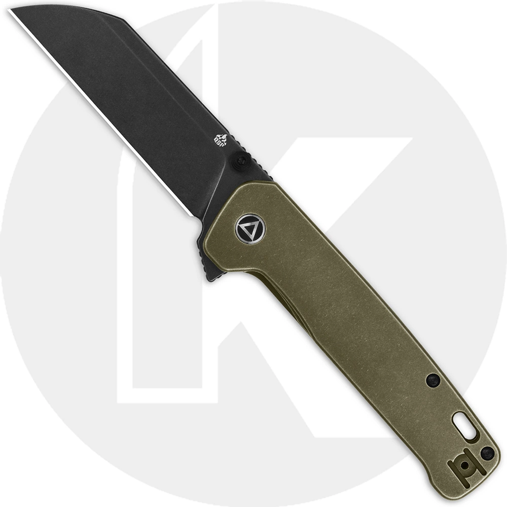 QSP Knives QSP Penguin Plus QS130XL-B - Black Stonewash 20CV - Bronze Stonewash Ti - Flipper Folder