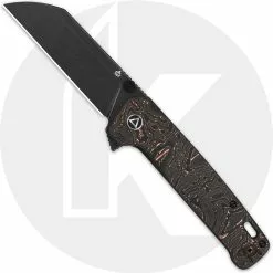 QSP Knives QSP Penguin Plus QS130XL-E2 - Black Stonewash 20CV - Copper Foil CF / Black Stonewash Ti - Flipper Folder