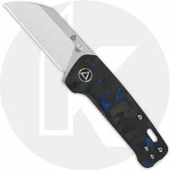 QSP Knives QSP Penguin Mini QS130XS-D1 - Satin 14C28N - Blue Shred Carbon Fiber / G10