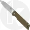 QSP Knives QSP Parrot Knife QS102-G - Satin D2 Spear Point - Light Green Linen Micarta - Liner Lock Folder