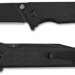 QSP Knives QSP Mamba V2 QS111-G2 - Black Stonewash D2 Clip Point - Black Micarta - Liner Lock Flipper Folder