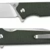 QSP Knives QSP Mamba V2 QS111-I1 - Satin D2 Clip Point - Green Micarta - Liner Lock Flipper Folder