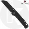 QSP Knives QSP Penguin Knife QS130-KP5 - Black Stonewash M390 Sheepfoot - Black Stonewash Titanium - Frame Lock Folder