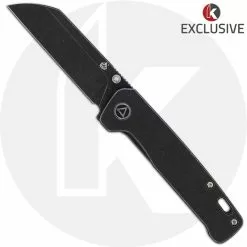 QSP Knives QSP Penguin Knife QS130-KP5 - Black Stonewash M390 Sheepfoot - Black Stonewash Titanium - Frame Lock Folder