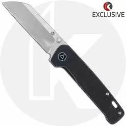 QSP Knives QSP Penguin Knife QS130-KP7 - 2 Tone Satin M390 Sheepfoot - Black Stonewash Titanium - Frame Lock Folder
