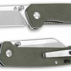 QSP Knives QSP Penguin Knife QS130-C - 2 Tone Satin D2 Sheepfoot - OD Linen Micarta - Liner Lock Folder