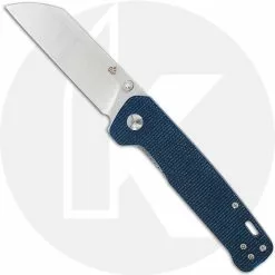 QSP Knives QSP Penguin Knife QS130-H - Satin D2 Sheepfoot - Blue Linen Micarta - Liner Lock Folder
