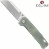 QSP Knives QSP Penguin Knife QS130-KP3 - Knives Plus Exclusive - Satin S35VN Sheepfoot - Jade G10 Micarta - Liner Lock Folder