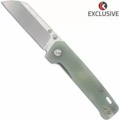 QSP Knives QSP Penguin Knife QS130-KP3 - Knives Plus Exclusive - Satin S35VN Sheepfoot - Jade G10 Micarta - Liner Lock Folder