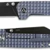 QSP Knives QSP Penguin Knife QS130-SFRG - Black Stonewash 154CM Sheepfoot - Blue Stonewash Frag Ti - Frame Lock