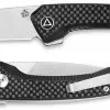 QSP Knives QSP Leopard Knife QS135-A - Satin 14C28N Drop Point - Black G10 / Carbon Fiber - Liner Lock Flipper Folder