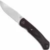 QSP Knives QSP Gannet Knife QS137-A - Satin 154CM Clip Point - Black Micarta With Red Carbon Fiber Bolster - Liner Lock Flipper Tang Folder