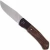 QSP Knives QSP Gannet Knife QS137-B - Satin 154CM Clip Point - Brown Micarta With Red Carbon Fiber Bolster - Liner Lock Flipper Tang Folder