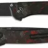 QSP Knives QSP Osprey Knife QS139-F2 - Black 14C28N - Shredded Black And Red Carbon Fiber Overlay G10 - Liner Lock