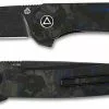 QSP Knives QSP Osprey Knife QS139-G2 - Black 14C28N - Shredded Black And Blue Carbon Fiber Overlay G10 - Liner Lock