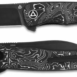 QSP Knives QSP Otter Knife QS140-A2 - Black S35VN - Aluminum Foil Carbon Fiber - Liner Lock Flipper Folder