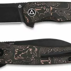 QSP Knives QSP Otter Knife QS140-B2 - Black S35VN - Copper Foil Carbon Fiber - Liner Lock Flipper Folder