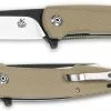QSP Knives QSP Phoenix Knife QS108-A - Black / Satin D2 Reverse Tanto - Tan G10 - Liner Lock Flipper Folder