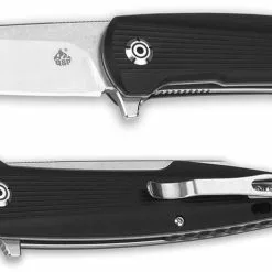 QSP Knives QSP Phoenix Knife QS108-C - Stonewash / Satin D2 Reverse Tanto - Black G10 - Liner Lock Flipper Folder