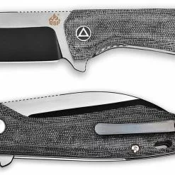 QSP Knives QSP Pelican Knife QS118-B - Satin / Black S35VN Sheepfoot - Black Micarta - Liner Lock Flipper Folder