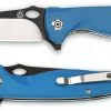 QSP Knives QSP Gavial Knife QS126-A - Black / Satin D2 Clip Point - Blue G10 - Liner Lock Flipper Folder