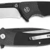 QSP Knives QSP Harpyie Knife QS129-A - Black / Satin S35VN Drop Point - Black G10 And Carbon Fiber - Liner Lock Flipper Folder