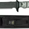 TOPS Knives Apache Falcon Knife AFAL-01 - Snake Blocker Fighter - Tactical Gray 1095 Steel - Black Linen Micarta - USA Made