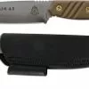 TOPS Knives Baja 4.5 Knife BAJA-4.5 - Black River Wash 1095 Steel Drop Point - Green Micarta