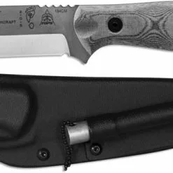 TOPS Knives / Brothers Of Bushcraft BOB Fieldcraft Knife BROS-154-BLM - Tumble Finish 154CM Blade - Black Micarta