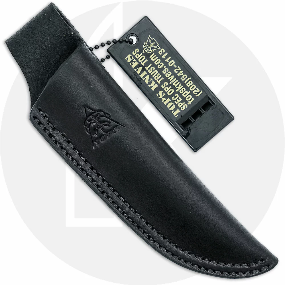 TOPS Knives Bird And Trout Knife BTK-02 - Stonewash 440C Drop Point - Black Micarta - USA Made - Image 2