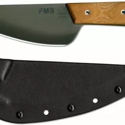 TOPS Knives Frog Market Special Knife FMS-05 - Steven Dick Camp / Kitchen Knife - Black River Wash 1095 Steel - Tan Canvas Micarta - USA Made