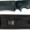 TOPS Knives Mountain Lion Knife MTLN-01 - Black Traction Coat 1095 Recurve - Green And Black G10