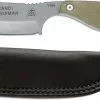 TOPS Knives Scandi Woodsman SWOOD-3.5 - Tumble Finished 1095 - Green Canvas Micarta - USA Made
