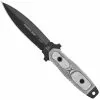 TOPS Knives Ranger's Edge Knife RE3010 - Black Traction Coat 1095 - Part Serrated Double Edge - Black Micarta - USA Made