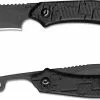 TOPS Knives Tac-Raze Knife TRAZ-01 - Leo Espinoza Friction Folder - Tumble Finish 1095 Steel - Modified Tanto With Lever - Black G10 - USA Made